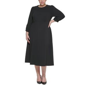 Calvin Klein Womens Plus a-Line Calf MIDI Dress Size 18W